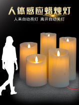 Human body induction led electronic candle light non-porous technology wick swing paraffin shell simulation candle atmosphere light