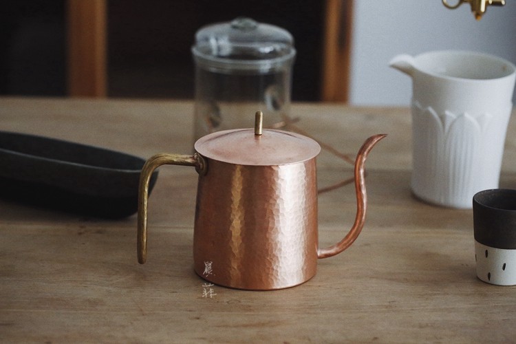 日本新款作家器水野正美手作金工銅咖啡壺手沖壺水壺可直火|咖啡壺