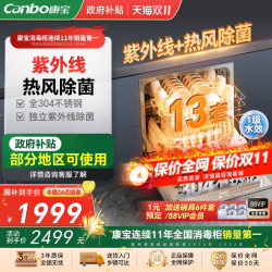 Kangbao 13-Piece Dolphin Embedded Dishwasher Small Household Dishwashing and Disinfecting All-In-One Machine, Fully Made of 304 Stainless Steel