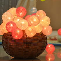 Nordic cotton thread ball small color lamp handmade led light string flash lamp decoration girl heart warm room ins explosion-style lighting