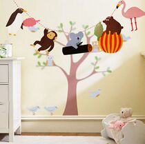 Childrens birthday party decoration supplies Cartoon animal pennant kindergarten decoration pull flag bunting