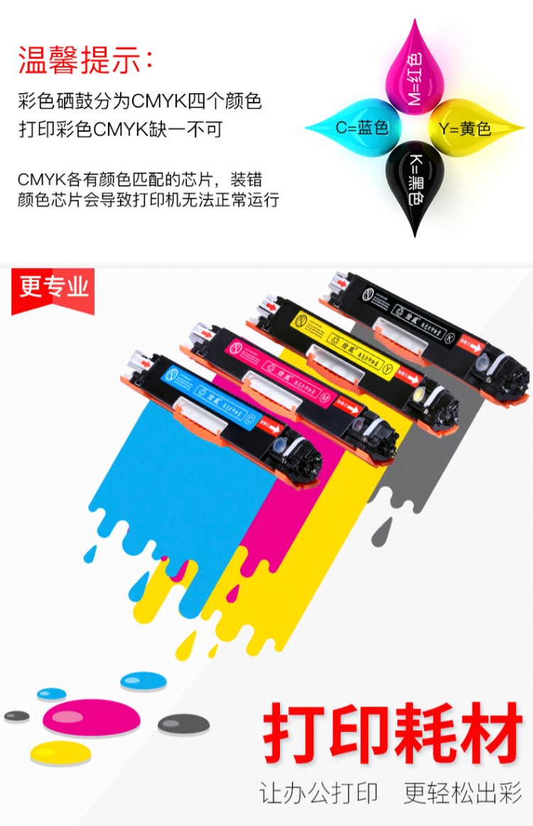 Họa sĩ áp dụng hộp bột HP1025 Hộp mực CP1025nw Hộp mực CE 310A M176n HP M177fw CF350A Canon LBP7010C màu 7018Color trống trống LaserJet - Hộp mực