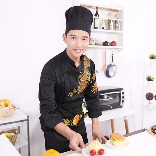 Одежда шеф -повара с длинным рукавом осень и зимняя одежда гостиница кухня униформа вышивка вышива