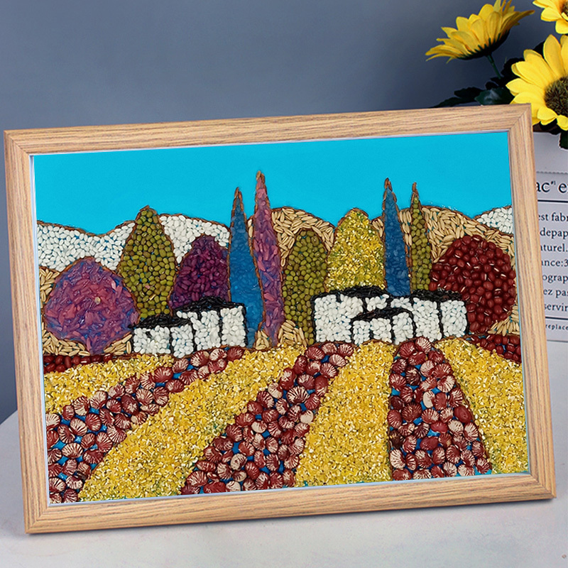 Five-Grain DIY Collage Bean Art Semi-Finished Handmade Materials for Adults and Seniors to Make Intangible Cultural Heritage Activities Five-Grain DIY Collage Bean Art Semi-Finished Handmade Materials for Adults and Seniors to Make Intangible Cultural Heritage Activities