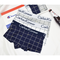 Womens les handsome t neutral cotton underpants Plaid wide-brimmed sports bottoms safety pants flat corner pants head size