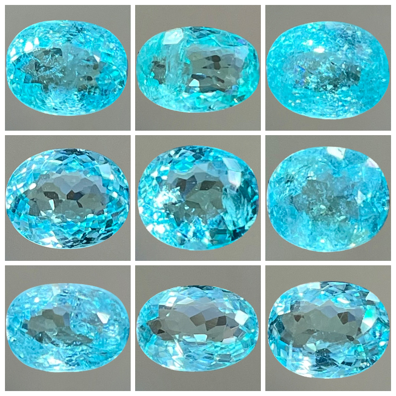 New 1-14 carat natural Paraiba tourmaline bare stone Brazil Mozambique unburned neon blue on December 31