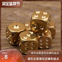 Gift custom brass dice Pure copper metal solid color hand polished bar supplies Creative Mahjong throw
