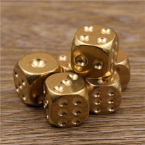Gift custom brass dice Pure copper metal solid color hand polished bar supplies Creative Mahjong throw