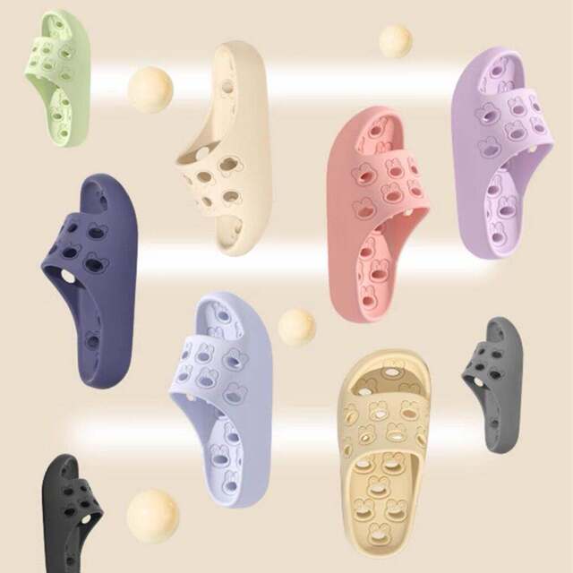 Summer slippers for home, non-slip, non-smelling, hotel shoes, indoor household slippers for men, leaky, quick-drying sandals for women