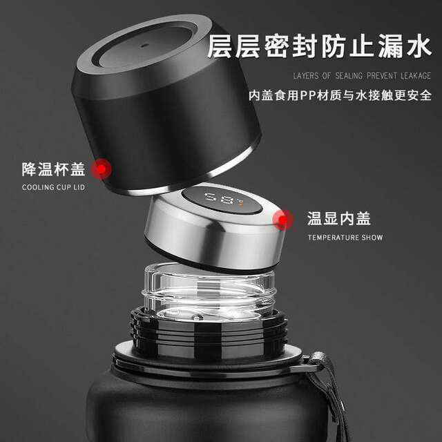 Water cup does not break, tempered glass 2000ml large capacity cup for men, summer sports, anti-fall, high temperature resistant, drinking water tea