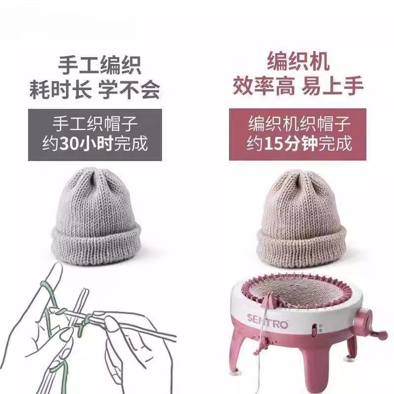 Knitting Machine, Fast Knitting Device, Automatic Scarf Knitting Device, Hand-Cranked, Simple and Creative, Complete Set for Knitting Neckwear and Socks