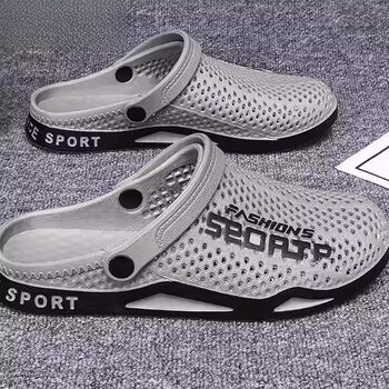 Baotou Slippers for Men, Summer Sandals, Sports and Leisure, Men's Outdoor Dual-Use Beach Shoes, Non-Slip, Wear-Resistant, Hole-In-The-Wall Sandals