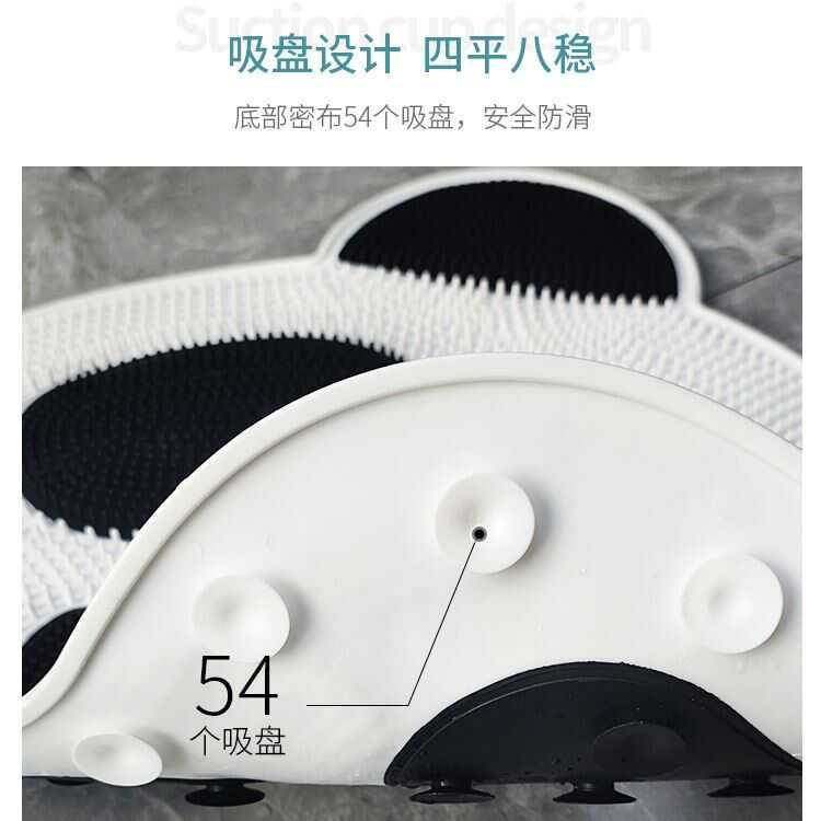 Panda Silicone Massage Mat Lazy Bath Scrubber for Back and Feet, Bathroom Suction Cup Back Scrubber, Foot Scrubber, Exfoliating Pad