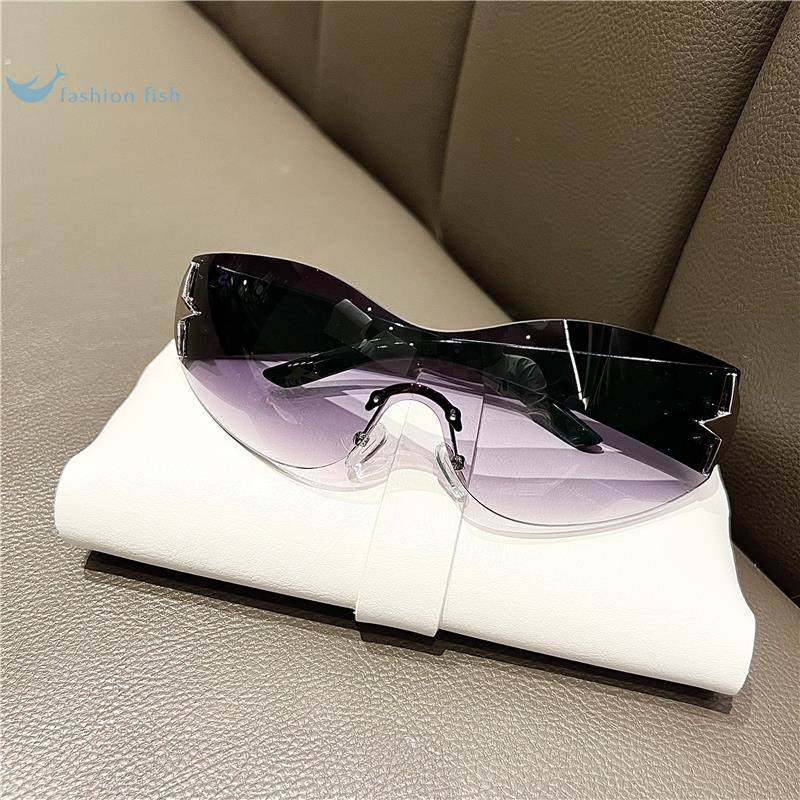 European and American Style Frameless Five-Pointed Star Integrated Women's Trendy Aviator Sunglasses Millennium Hot Girl Style Sunshade Sunglasses Yj