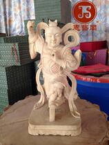 Prince White Billet Three Prince Cinnamomum camphor wood carving Buddha statue statue Buddha set to 40cm