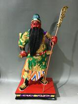 Guan Emperor Shengjun 37 standing martial arts God Guan Gong color hook gold camphor wood carving made 42cm