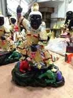 Specific Prince The black-faced Prince stepped on the little ghost camphor wood carving statue made 40cm