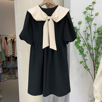 Back Butterfly Knot Dress Skirt Woman Little Guy 2022 Spring Summer New Dolls Collar High Waist Bubble Slew Sleeve Short Skirt