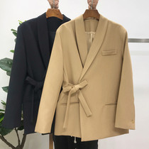 2020 Spring and Autumn New Nets Korean version of loose slim lace-up blazer long casual small suit women