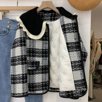 Dolls collar small fragrant wind jacket Female thickened 2021 Winter new body Body Slim White Duck Suede Liner Down Clothing