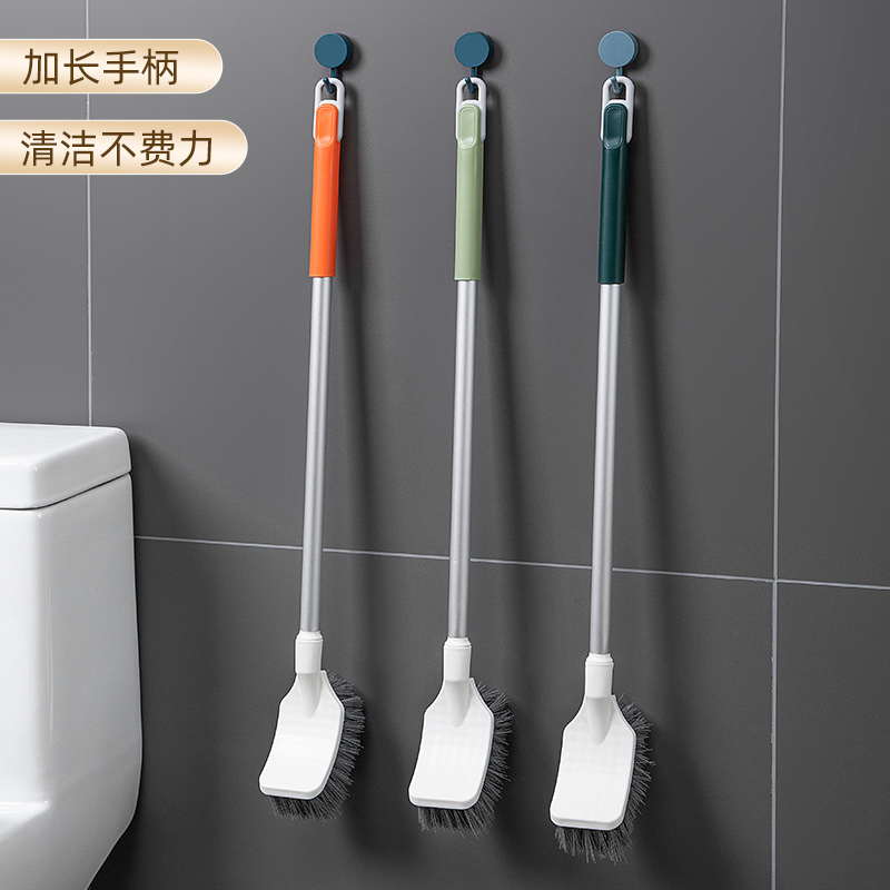Long-Handled Toilet Brush for Home Use, Bathroom Toilet Brush with No Dead Corners, Wall-Mounted Soft-Bristle Toilet Brush