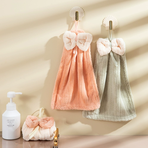 居家家 Коралловое быстросохнущее полотенце с бантиком для домашнего использования, увеличенная толщина, хорошо впитывает воду