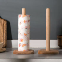 Home Beech roll paper rack shelf paper kitchen paper creative wood vertical toilet paper roll shelves