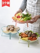 Trang chủ có thể xếp chồng đĩa hoa 3 Gói lẩu với món ăn Sáng tạo bộ đồ ăn gia đình đĩa trái cây - Đồ ăn tối