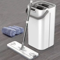 Mop bucket household mop with bucket thickened mop mopping artifact hand-wash free lazy person portable wet and dry use