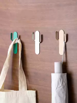 Home cactus stainless steel hook bathroom wall adhesive hanger kitchen wall wall strong non-perforated adhesive hook