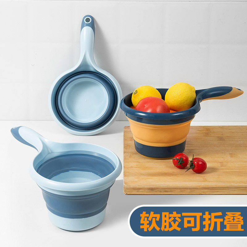 Home long handle folding water spoon kitchen household thickened plastic water scoop children bath baby shampoo cup water scoop