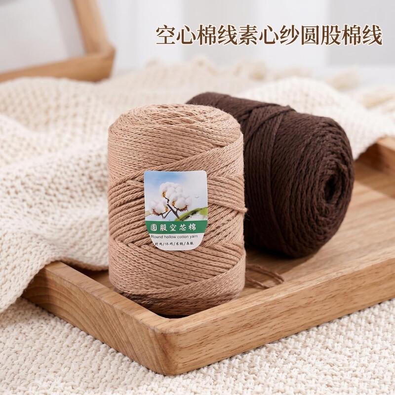 Hollow Cotton Yarn, Plain Core Yarn, Round Strand Cotton Yarn, Handmade Knitting Yarn, Yarn for Bags and Hats, Beach Bag Materials, Knitting Bag