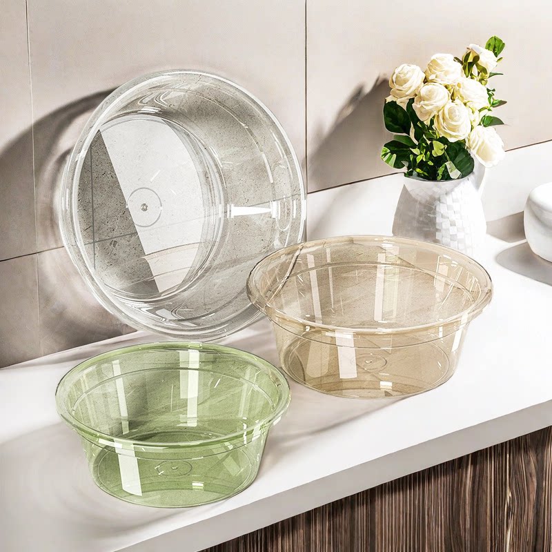 家庭用として適した、大きくて厚みのある丈夫なプラスチック製洗面器。学生寮や寮での使用に最適で、衣類の洗濯、お尻洗い、足洗いなどに使えます。