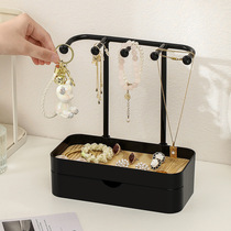 Japanese simple double-layer jewelry storage rack drawer ring earrings jewelry storage organizer necklace hair tie hanger
