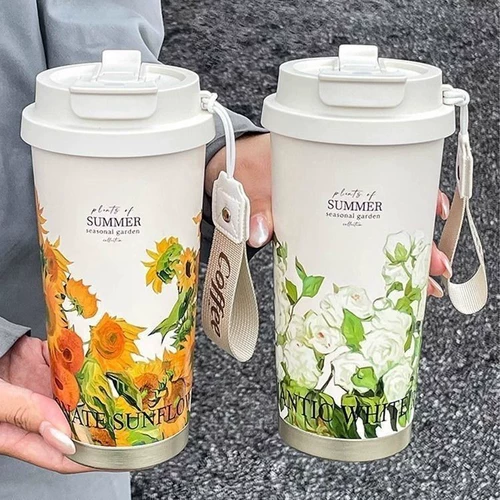 Кофейный высококачественный портативный стакан из нержавеющей стали подходит для мужчин и женщин со стаканом