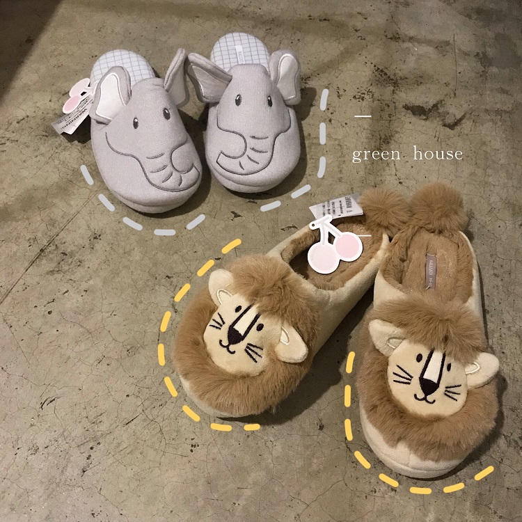 green house * autumn winter new cute three-dimensional big ear elephant small lion indoor warm silent home slippers