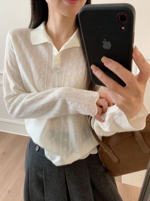 Korean 2026 Autumn/Winter Wool Small Lapel Exquisite Lace Crochet Elegant Blouse for Women Layered Pullover Lace Top Korean 2026 Autumn/Winter Wool Small Lapel Exquisite Lace Crochet Elegant Blouse for Women Layered Pullover Lace Top
