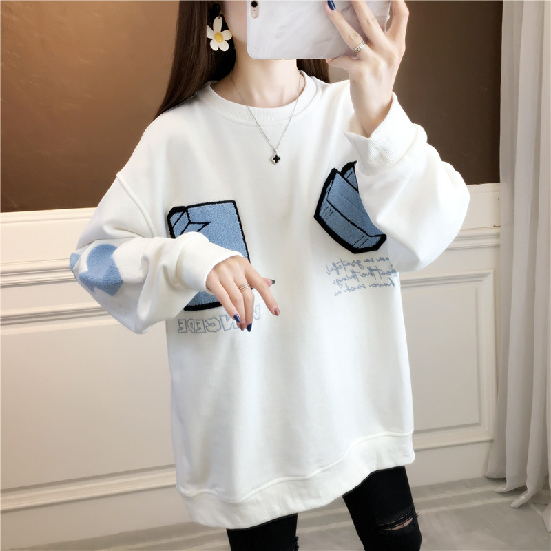 Pregnancy maternity dress net red loose autumn new blouse with long version of towel embroidered with long sleeves Lazy Pregnant Pregnant Woman