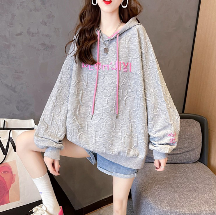 Pregnancy Woman Dress Spring Fall Embroidered Design Sensation Web Red Double Layer Cap Sportswear Woman Medium Long Version Loose Pregnant pregnant women's blouses