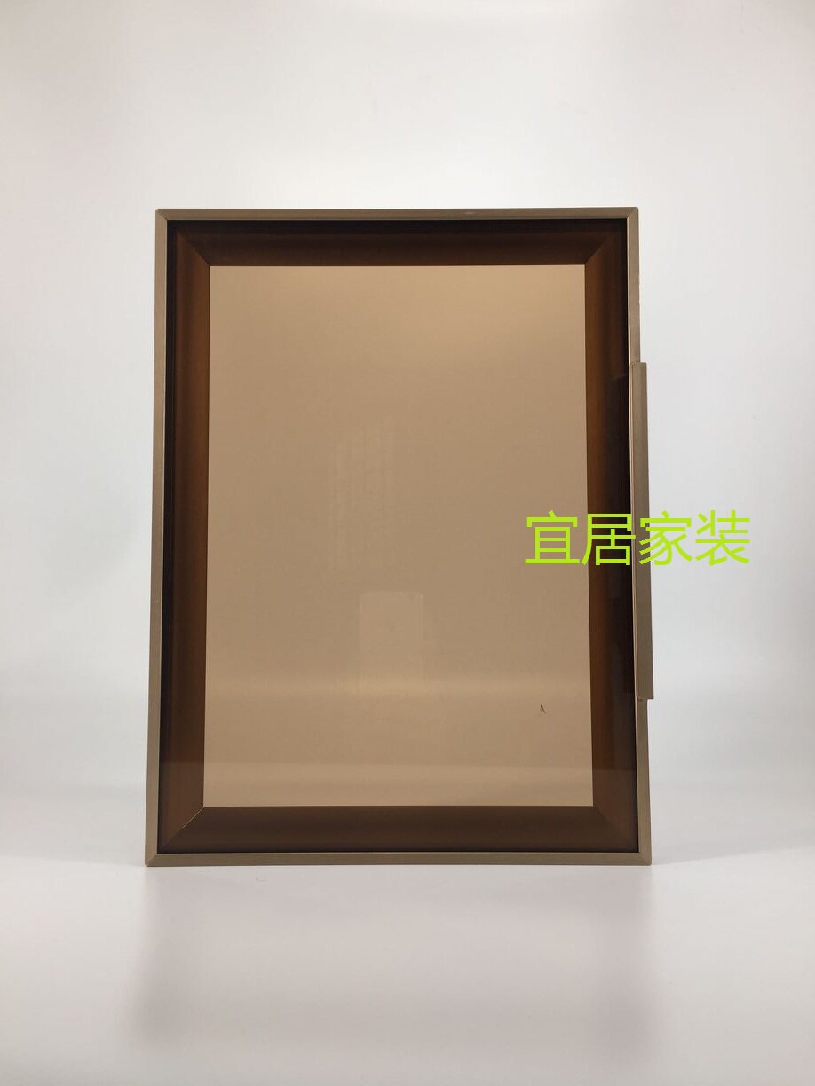 Minimalist light luxury glass door Heaven and earth hinge wardrobe door Weifa bullet head narrow edge aluminum frame glass door