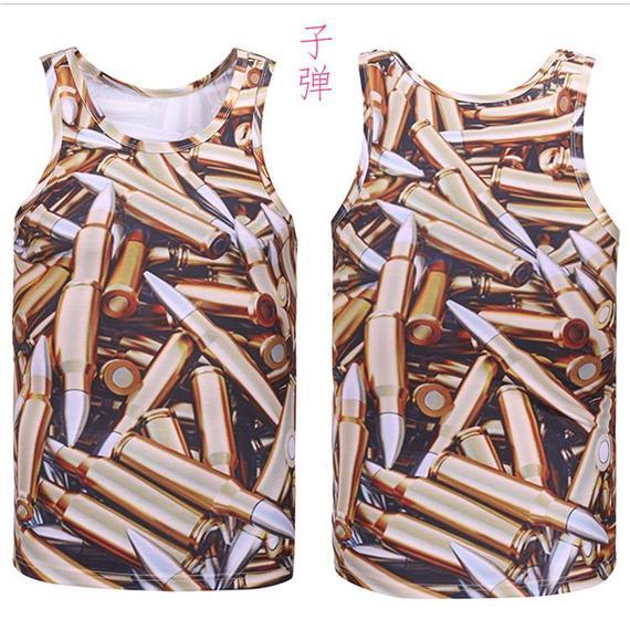 Hài hước Gorilla Vest Giới tính mùa hè Cá tính giả mạo 3D Animal Monkey Áo thun ngắn Kích thước lớn Không tay Vest hàng đầu áo ba lỗ