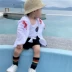 Qi Yue tự chế quần áo chống nắng cha mẹ trẻ em mùa xuân và mùa hè gia đình của ba áo sơ mi điều hòa không khí thoáng mát áo khoác chống nắng Hàn Quốc áo khoác - Trang phục dành cho cha mẹ và con