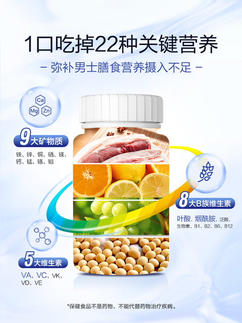 Sencun Men's Multivitamin and Mineral Complex Tablets for Adults, Men's Multivitamin Calcium Tablets, Women's Multivitamin with Niacinamide