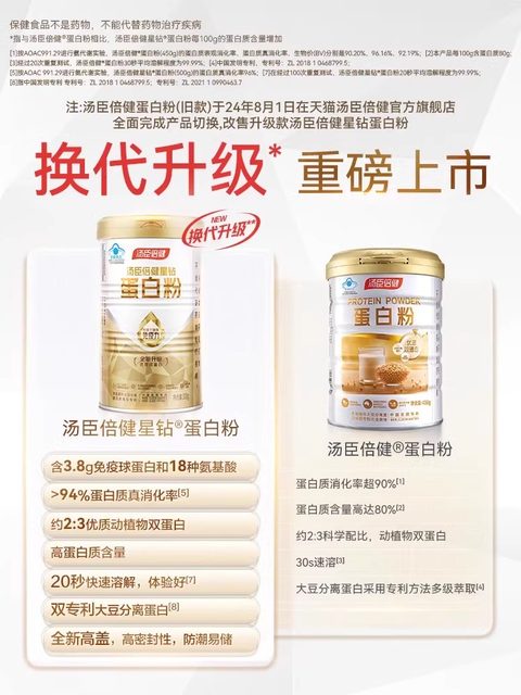 Tomson By-Health Star Diamond Protein Nutritional Powder for Immunity, Official Genuine Product for Adults, Middle-Aged and Elderly Men and Women, Double Protein Enhancement