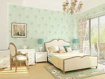 Simple modern pastoral style wallpaper three-dimensional dandelion non-woven wallpaper bedroom light green Pink Lavender