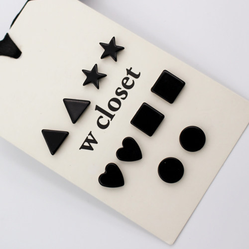  Japan-ROK Black Stars Loving and Ear Clip Female Magnet Earpin Magnetic Ear Clip