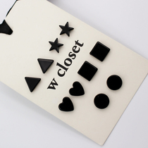 Japanese and Korean black stars love ear hole ear clamp female magnet ear nail magnetic ear clip