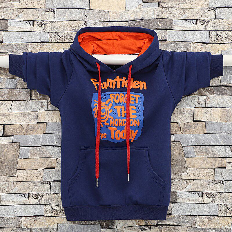 2022 spring new boys' sweater cotton casual middle-aged children's loose Korean version trendy cotton youth hoodie