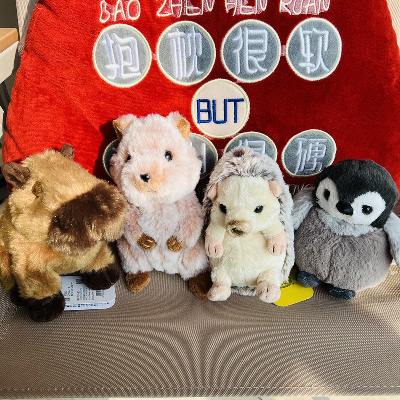 Authentic In-Stock Japanese Sunlemon Furry Hedgehog, Wallaby, Penguin, Pufferfish, Parrot Plush Toys