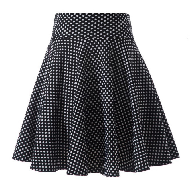 Skirt for Square Dancing, Short Skirt, High-Waisted Slimming A-Line Skirt, Umbrella Skirt, Performance Skirt, Polka Dot Pleated Skirt
